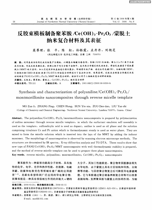 反胶束模板制备聚苯胺／Ce(OH)3-Pr2O3艨脱土纳米复合材料及其表征