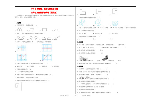 小升初易错题：图形与变换综合题-六年级下册数学培优卷(通用版)