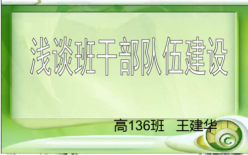 浅谈班干部队伍建设 PPT课件