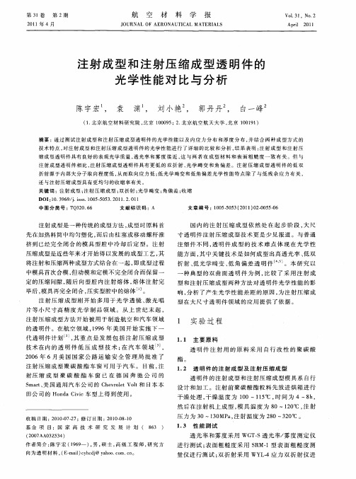 注射成型和注射压缩成型透明件的光学性能对比与分析