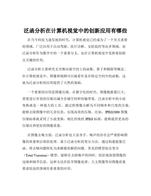 泛函分析在计算机视觉中的创新应用有哪些