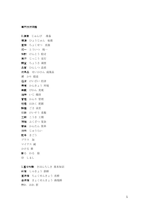 桥の専门技术用语(日本语)