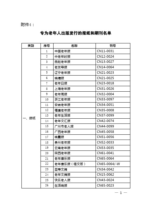 16.附件4：专为老年人出版发行的报纸和期刊名单