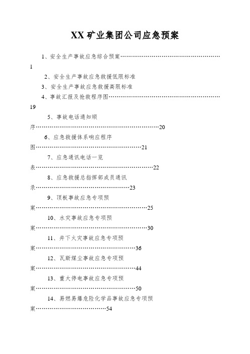 XX矿业集团公司应急预案