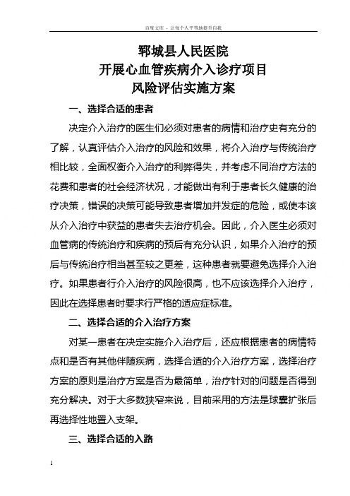 开展技术项目的风险评估与应急预案