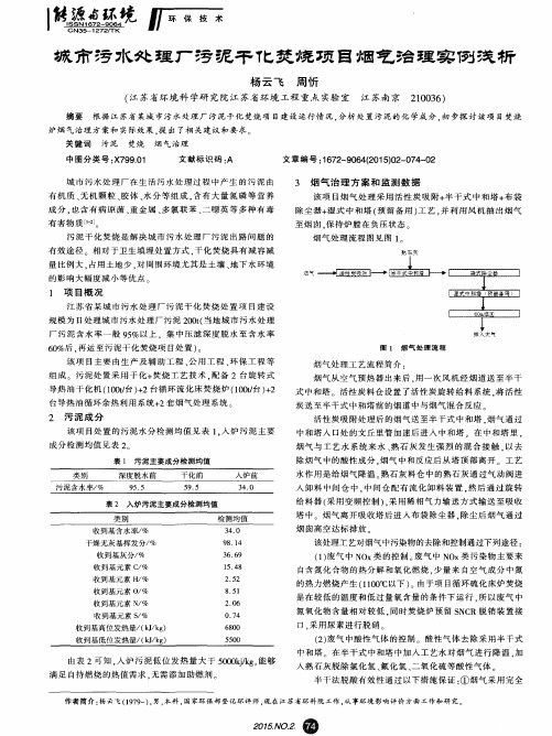 城市污水处理厂污泥干化焚烧项目烟气治理实例浅析