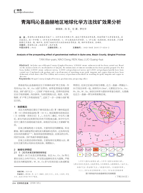 青海玛沁县曲赫地区地球化学方法找矿效果分析