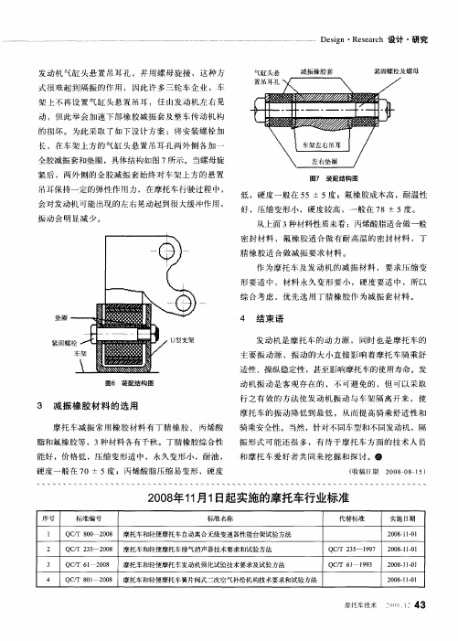 2008年11月1日起实施的摩托车行业标准