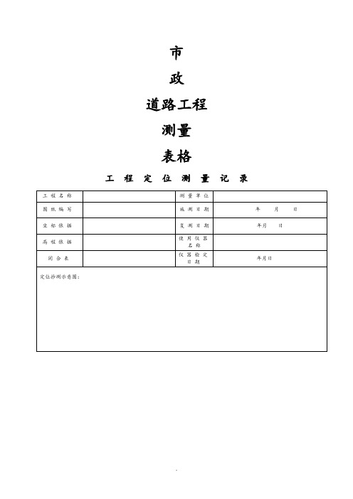 市政道路施工测量表格