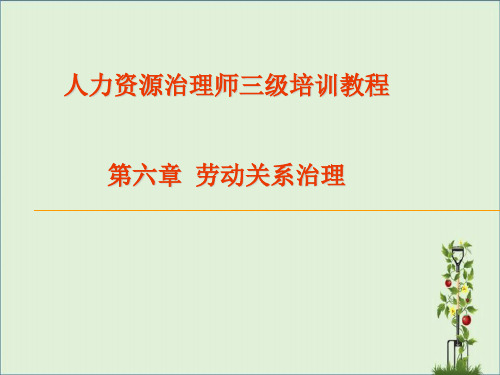 三级人力资源管理师第六章劳动关系管理课件