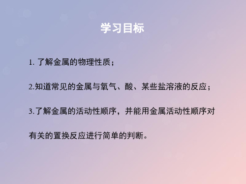 九年级化学下册专题八金属和金属材料单元2金属的性质课件1新版湘教版