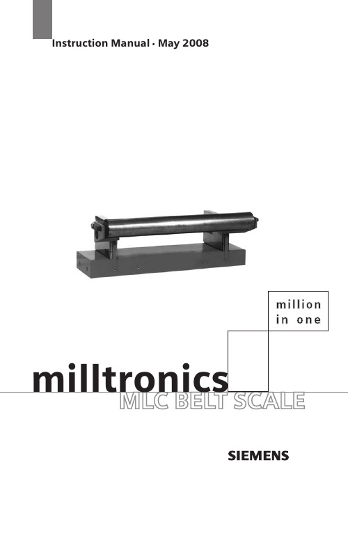 MLC Belt Scale 设备说明说明书