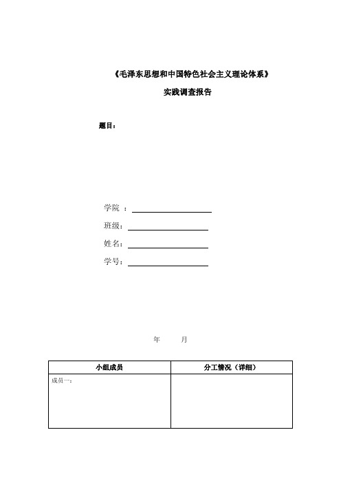 《毛概》课程实践报告模板