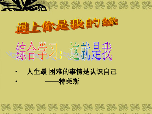 七年级语文上册 第一单元《口语交际综合性学习这就是我》课件 新人教版