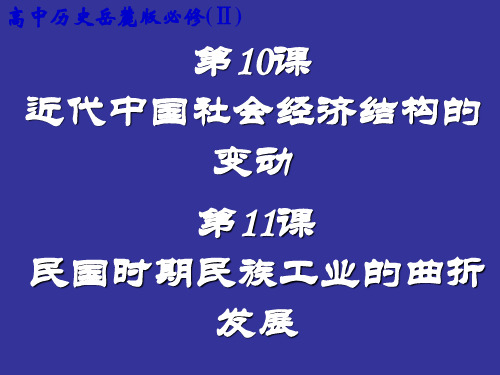 高中历史岳麓版必修2第10,11课