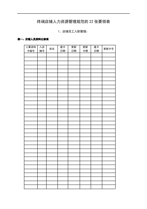 最新服装店面管理表格大全 22个