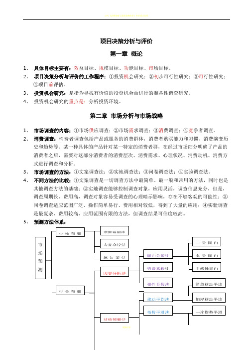 自考项目决策分析与评价(全书总结完善版)