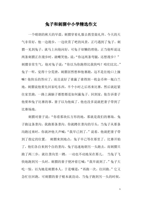 兔子和刺猬中小学精选作文