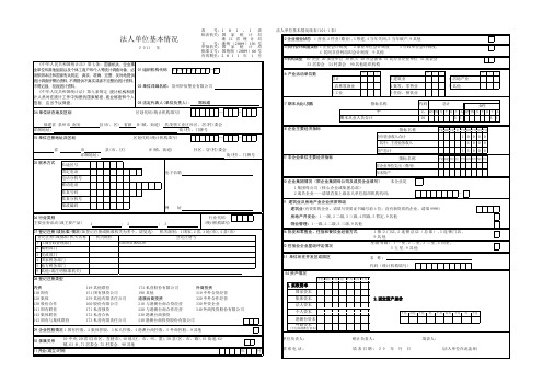 法人单位基本情况表