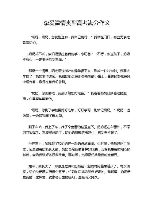 挚爱温情类型高考满分作文