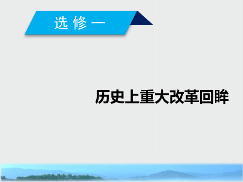 2020高考历史人教新一线学案课件选修1 第1讲 古代中国历史上的重大改革