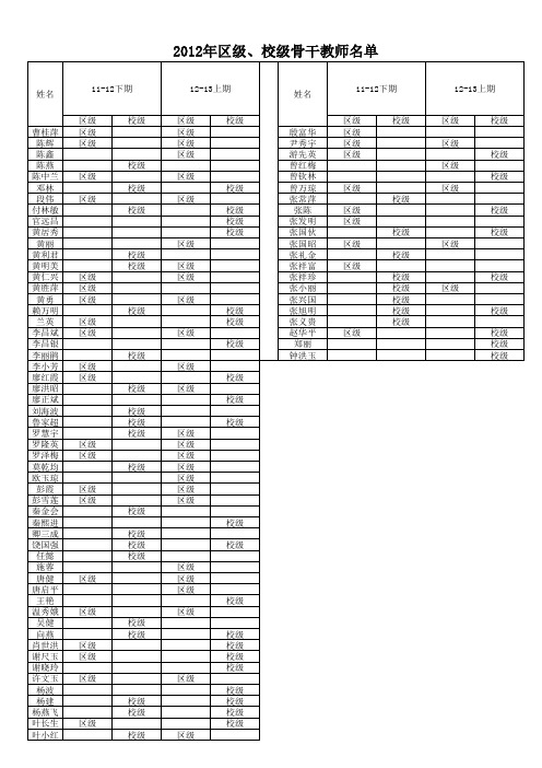 2012年骨干教师