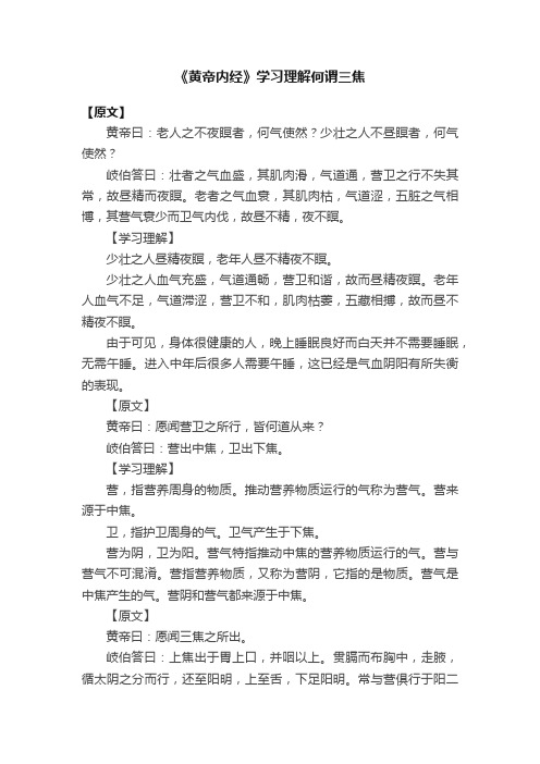 《黄帝内经》学习理解何谓三焦