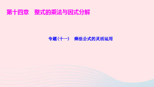 八年级数学上册第十四章专题(十一)乘法公式的灵活运用作业课件新版新人教版ppt