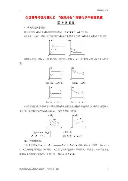 最新高考化学一轮复习 全国卷热考微专题(14)“数形结合”突破化学平衡图象题学案练习试卷