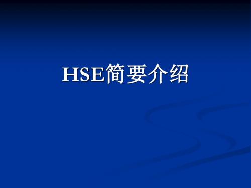 HSE简要介绍