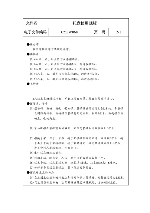 托盘使用规程2(表格模板、doc格式)