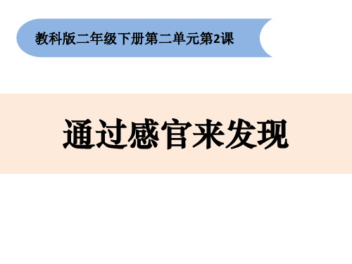 最新教科版小学科学二年级下册《通过感官来发现》教学课件