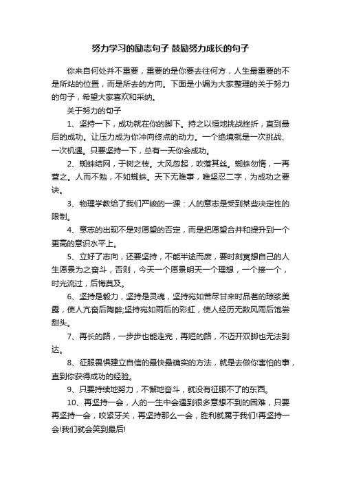 努力学习的励志句子鼓励努力成长的句子