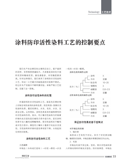 涂料防印活性染料工艺的控制要点