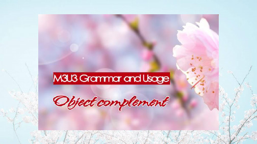 Unit 3 grammar object complement 课件 高中英语牛津译林版必修三