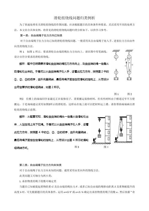 滑轮组绕线问题归类分析