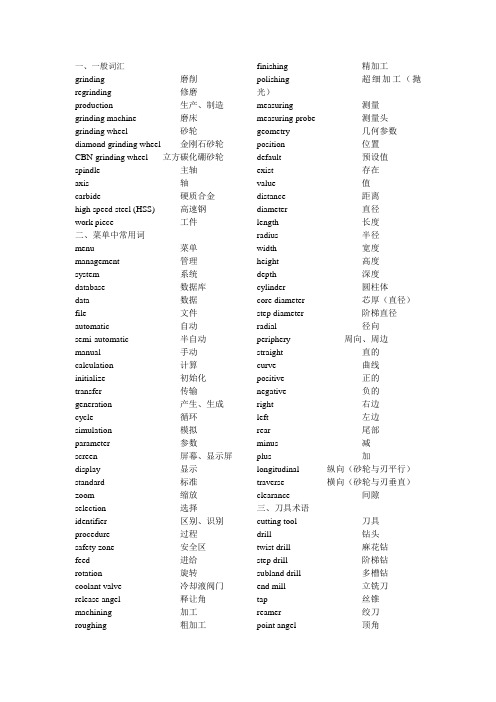 刀具基础知识之刀具磨床常用词汇