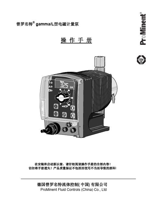 gamma L 泵中文操作手册