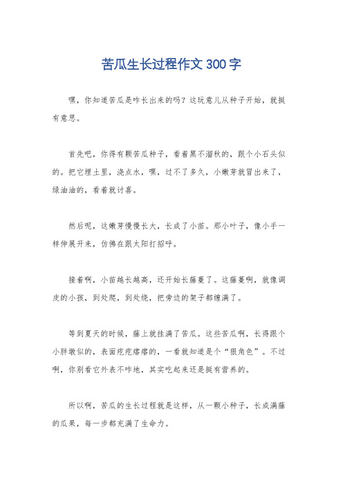 苦瓜生长过程作文300字