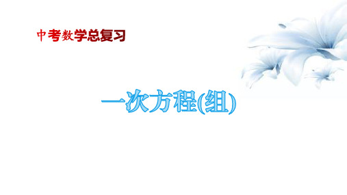 2020年九年级中考数学总复习课件：一次方程(组)(共34张PPT)