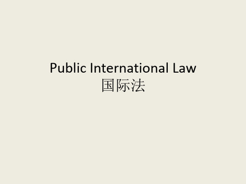 国际法精品教学(邵沙平)public international law(1)