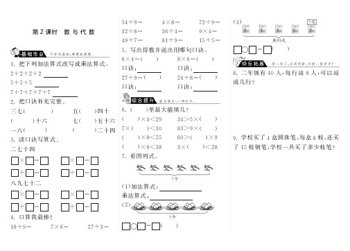 10.2数与代数·数学北师大版二上-步步为营(含答案)