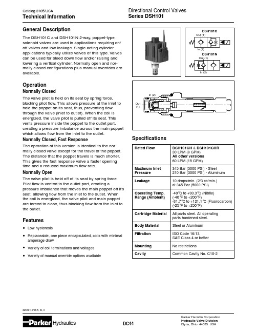 Parker Hannifin Corporation液压阀门说明书