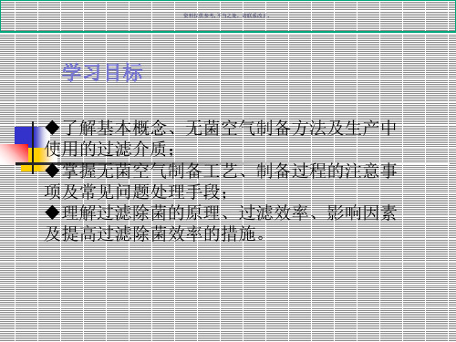 无菌空气的制备医学知识