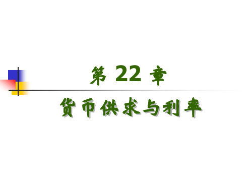 上大微观经济学第22章  货币供求与利率