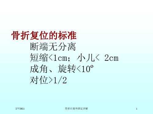 骨折石膏外固定详解培训课件