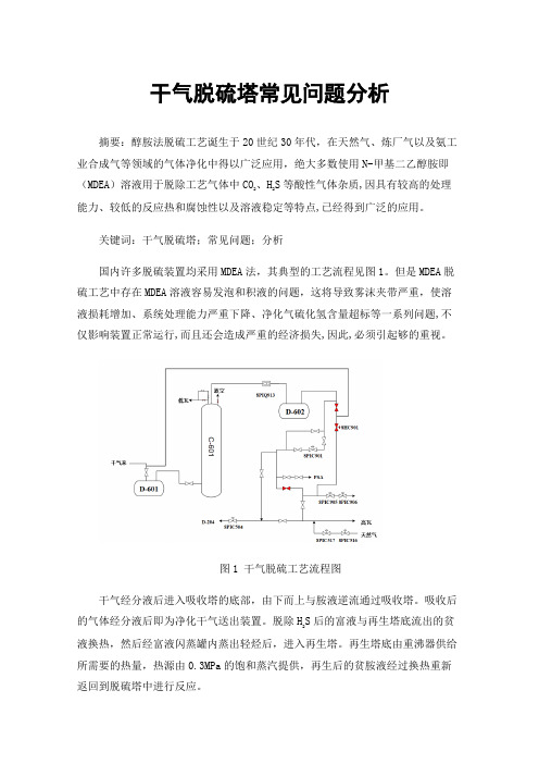 干气脱硫塔常见问题分析