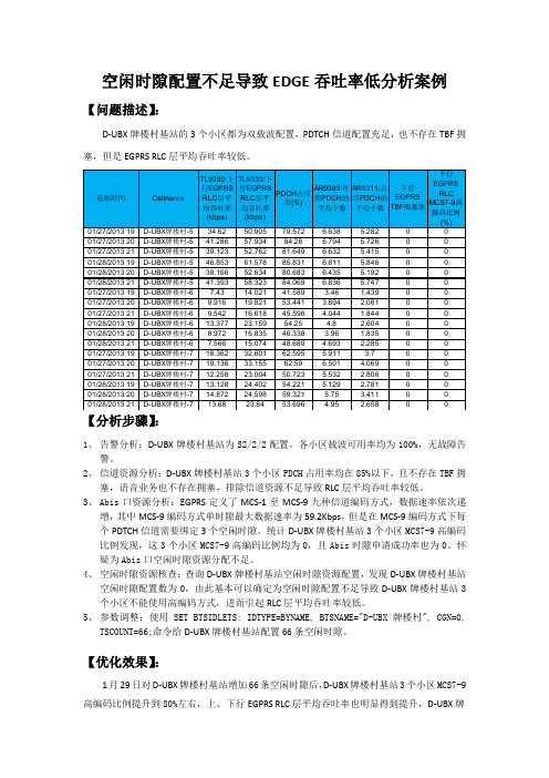 空闲时隙配置不足导致EDGE吞吐率低分析经典案例