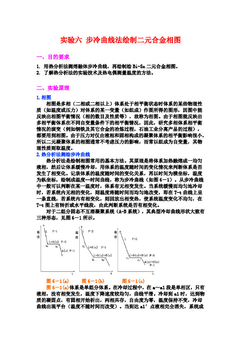 实验六 步冷曲线法绘制二元合金相图