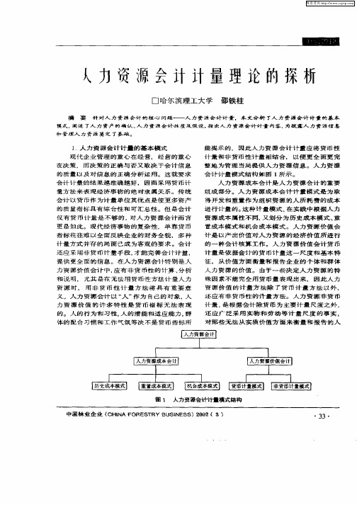 人力资源会计计量理论的探析